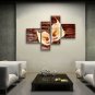 Tetraptych Contemporary Wall Art Floral Painting Lily Flower Artworks