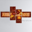 4 Pieces Contemporary Wall Art Floral Painting Poppy Decoration Ideas