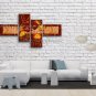 4 Pieces Contemporary Wall Art Floral Painting Poppy Decoration Ideas