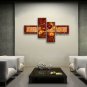 4 Pieces Contemporary Wall Art Floral Painting Poppy Decoration Ideas