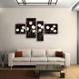 Tetraptych Contemporary Wall Art Floral Tulip Flower Inner Stretched