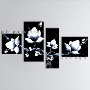 Handmade Large Contemporary Wall Art Floral Painting Tulip Flowers Artwork