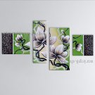 Tetraptych Contemporary Wall Art Floral Painting Tulip Flower On Canvas