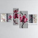 4 Pieces Contemporary Wall Art Floral Painting Orchid Flowers Artwork