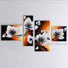 4 Pieces Contemporary Wall Art Floral Tulip Flower Gallery Wrapped