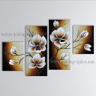 Tetraptych Contemporary Wall Art Floral Painting Tulip Decoration Ideas