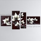 Tetraptych Contemporary Wall Art Floral Painting Tulip Flower On Canvas