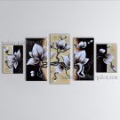Pentaptych Contemporary Wall Art Floral Painting Tulip Flower On Canvas
