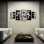 Pentaptych Contemporary Wall Art Floral Painting Tulip Flower On Canvas