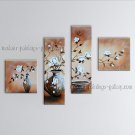 Tetraptych Contemporary Wall Art Floral Painting Tulip Flowers Artwork
