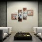 Tetraptych Contemporary Wall Art Floral Painting Tulip Flowers Artwork