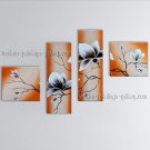 4 Pieces Contemporary Wall Art Floral Painting Tulip Contemporary Decor