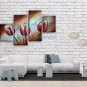 4 Pieces Contemporary Wall Art Floral Tulip Flower Gallery Wrapped