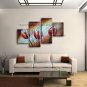4 Pieces Contemporary Wall Art Floral Tulip Flower Gallery Wrapped