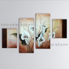 Tetraptych Contemporary Wall Art Floral Painting Lily Contemporary Decor
