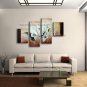 Tetraptych Contemporary Wall Art Floral Painting Lily Contemporary Decor