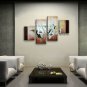 Tetraptych Contemporary Wall Art Floral Painting Lily Contemporary Decor