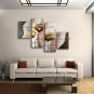 Tetraptych Contemporary Wall Art Floral Painting Poppy Flower Paintings