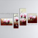 4 Pieces Contemporary Wall Art Floral Tulip Flower Inner Stretched