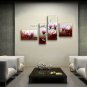 4 Pieces Contemporary Wall Art Floral Tulip Flower Inner Stretched