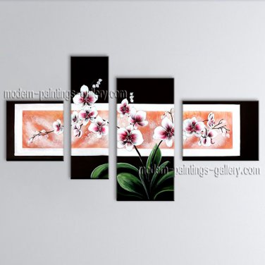 Large Contemporary Wall Art Floral Painting Orchid Flowers Artwork
