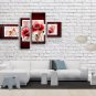 4 Pieces Contemporary Wall Art Floral Painting Poppy Contemporary Decor