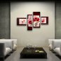 4 Pieces Contemporary Wall Art Floral Painting Poppy Contemporary Decor