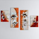 Tetraptych Contemporary Wall Art Floral Painting Tulip Flower Paintings