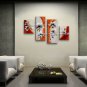 Tetraptych Contemporary Wall Art Floral Painting Tulip Flower Paintings