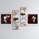 4 Pieces Contemporary Wall Art Floral Painting Tulip Flowers Artwork
