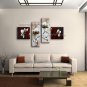 4 Pieces Contemporary Wall Art Floral Painting Tulip Flowers Artwork