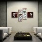 4 Pieces Contemporary Wall Art Floral Painting Tulip Flowers Artwork