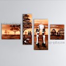 4 Pieces Contemporary Wall Art Floral Painting Tulip Contemporary Decor