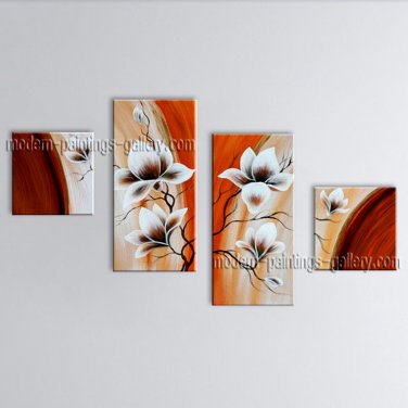 Large Contemporary Wall Art Floral Painting Tulip Flower Inner Stretched