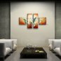 Tetraptych Contemporary Wall Art Floral Painting Lily Flowers Artwork