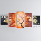 Pentaptych Contemporary Wall Art Floral Painting Tulip Contemporary Decor