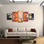 Pentaptych Contemporary Wall Art Floral Painting Tulip Contemporary Decor