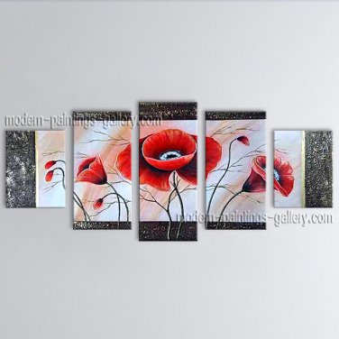 Large Contemporary Wall Art Floral Painting Poppy Contemporary Decor