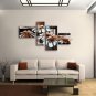 Tetraptych Contemporary Wall Art Floral Painting Daisy Flower On Canvas