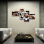Tetraptych Contemporary Wall Art Floral Painting Daisy Flower On Canvas