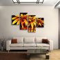 Tetraptych Contemporary Wall Art Floral Painting Daisy Flowers Artwork