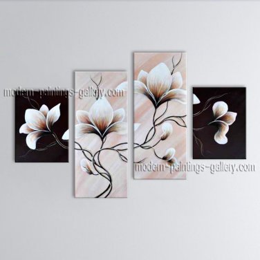 Large Contemporary Wall Art Floral Painting Tulip Flower On Canvas