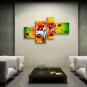 4 Pieces Contemporary Wall Art Floral Painting Poppy Flowers Artwork