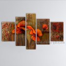 Tetraptych Contemporary Wall Art Floral Painting Poppy Decoration Ideas