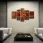 Tetraptych Contemporary Wall Art Floral Painting Poppy Decoration Ideas