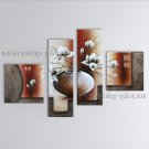 4 Pieces Contemporary Wall Art Floral Painting Tulip Contemporary Decor