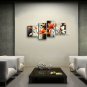 Tetraptych Contemporary Wall Art Floral Painting Tulip Flower On Canvas