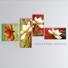 Tetraptych Contemporary Wall Art Floral Tulip Flower Gallery Wrapped