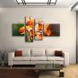4 Pieces Contemporary Wall Art Floral Painting Tulip Flower On Canvas