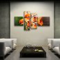 4 Pieces Contemporary Wall Art Floral Painting Tulip Flower On Canvas